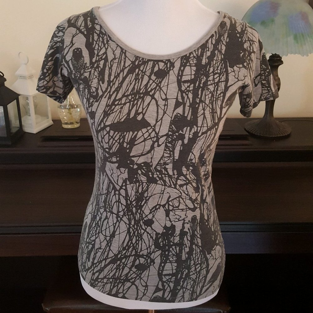 EDUN Organic Cotton Grey Abstract Splatter…